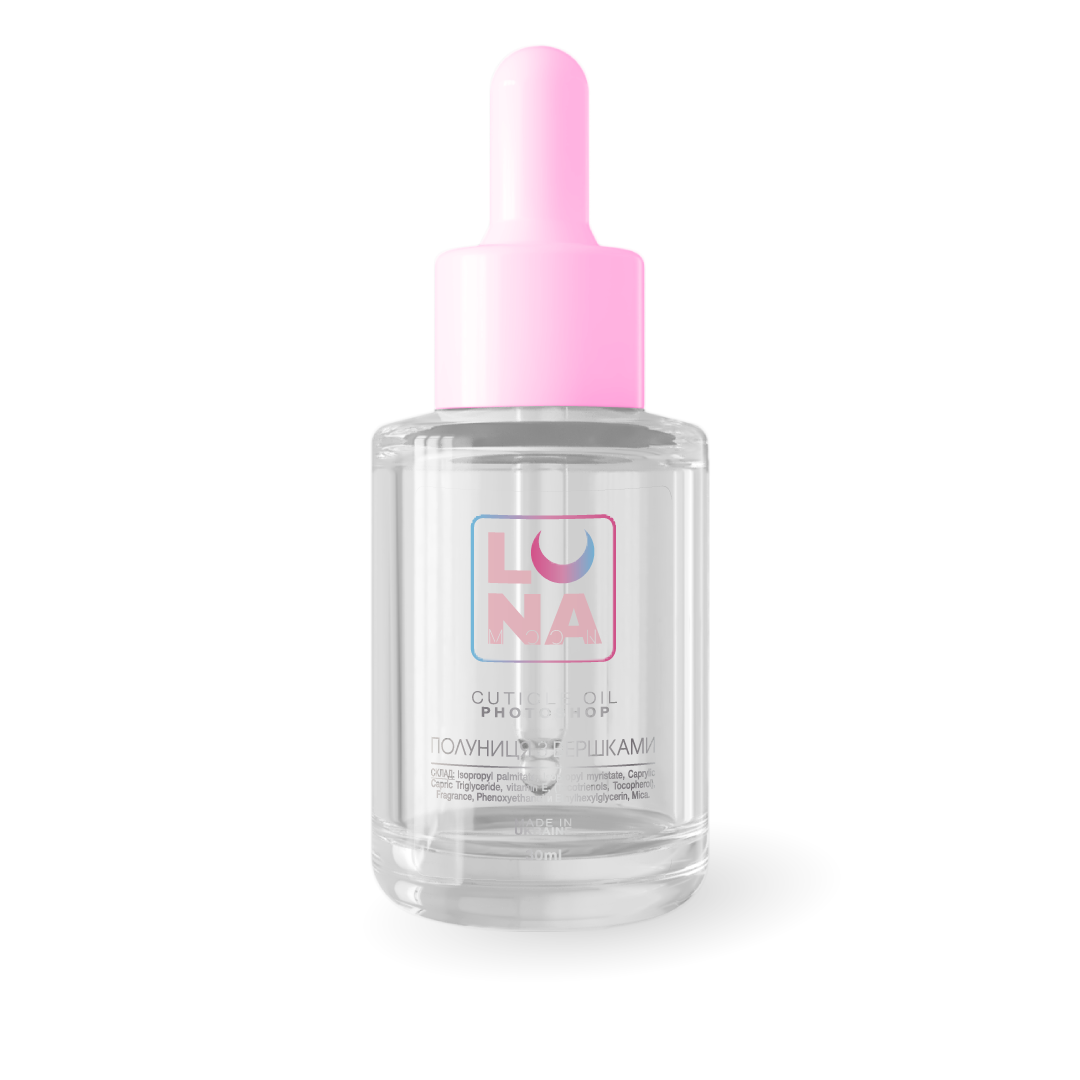 Сухое масло для ногтей и кутикулы Luna Moon Cuticle Oil Photoshop с ароматом клубники и сливок 30 мл