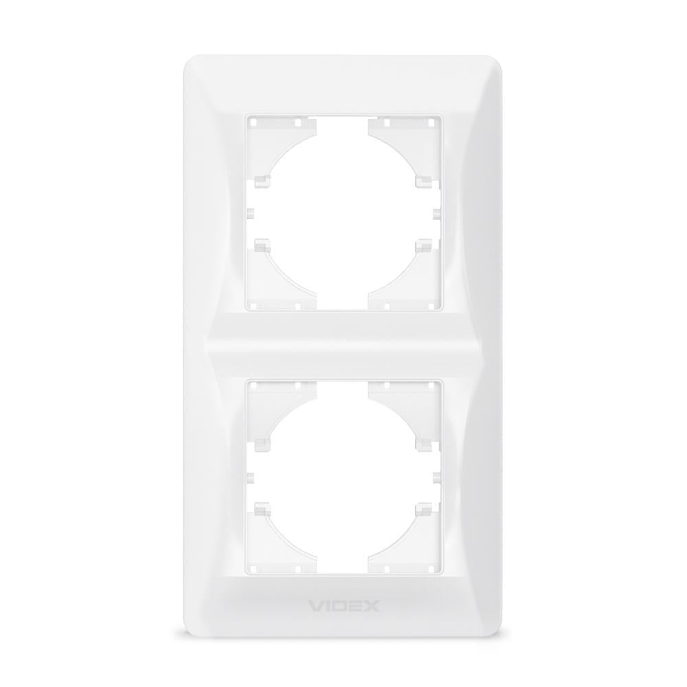 Рамка двомісна вертикальна Videx Binera Білий (00000019581)