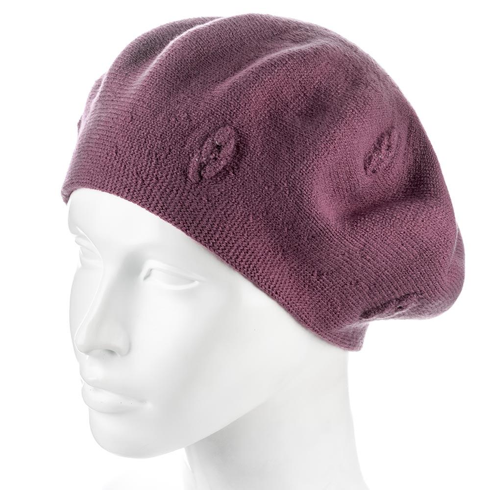 Берет Zolly ZH250 шерстяной мелкой вязки Брусника