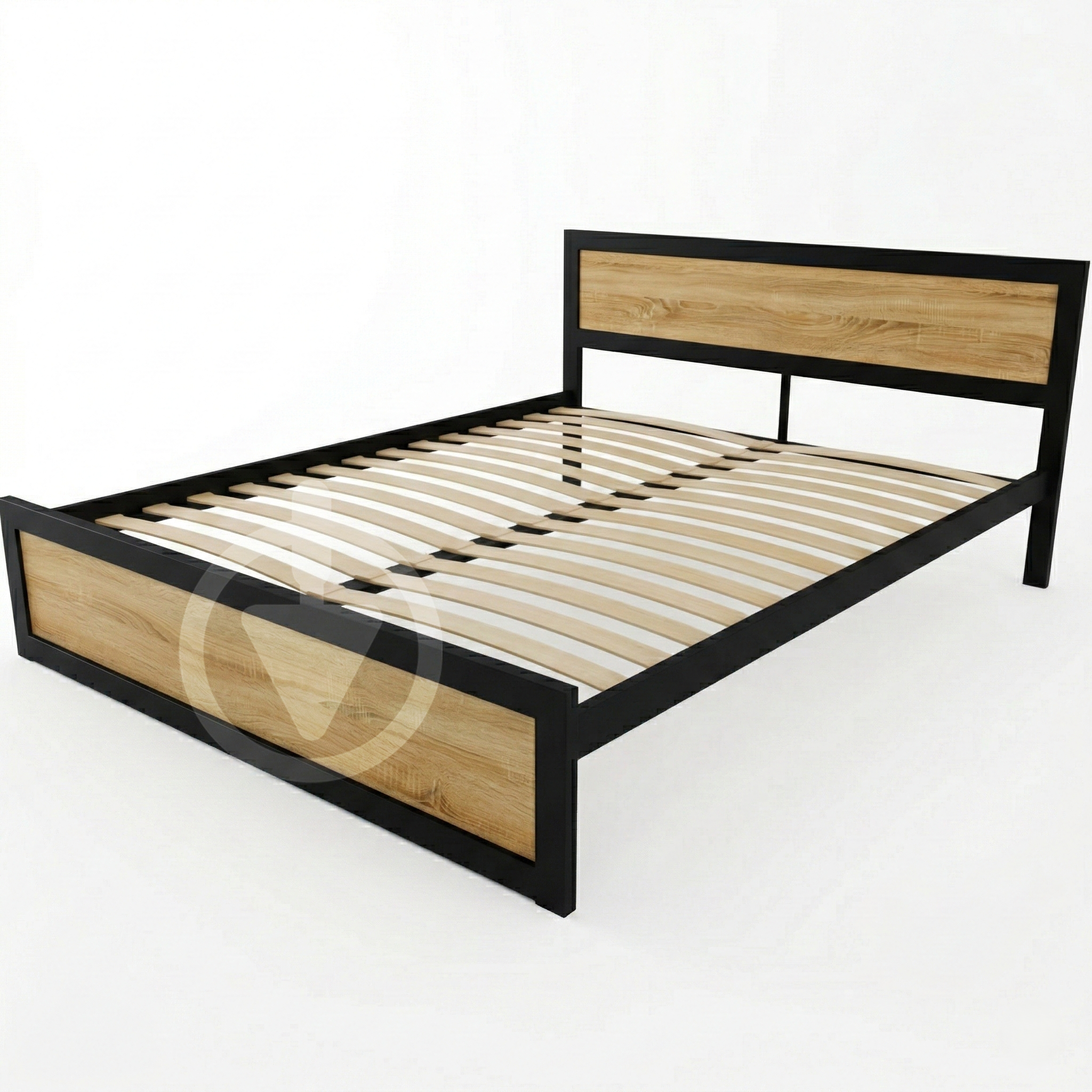 Кровать двуспальная RoMax Loft 180х200 см Дуб сонома/Черный