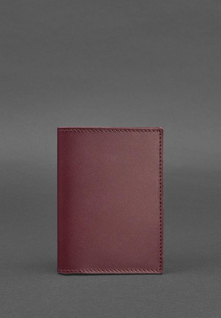 Обложка кожаная для паспорта и военного билета 1.2 Краст Бордовый (A-026762)