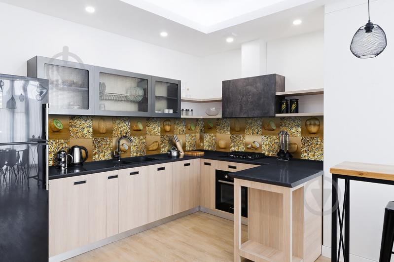 Скинали на кухню Zatarga «Золотые Фрукты» 600х2500 мм виниловая 3Д наклейка кухонный фартук самоклеящаяся Z180457