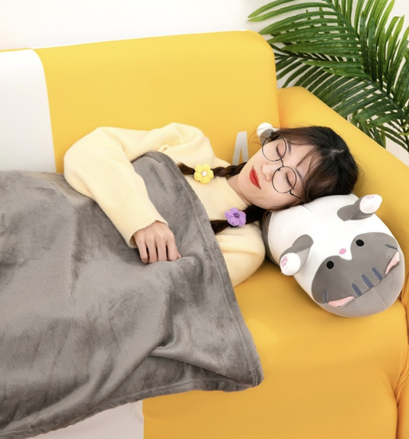 Мягкая игрушка с пледом Кот-батон 60 см 110х160 см Серый (2117-241) - фото 4