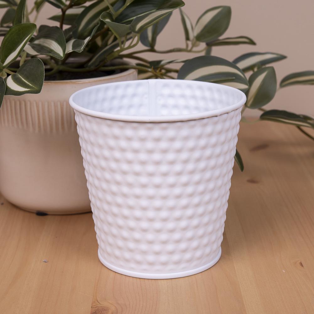 Кашпо из металла в точку 11 см Белый (3650-1)