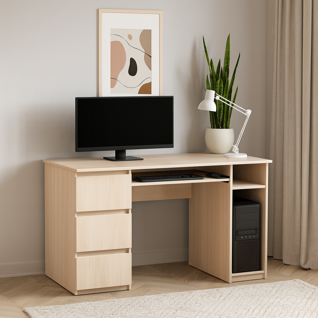 Стол компьютерный СК2 3Я SENAM 780х1400х600 мм ДСП Дуб Молочный - фото 1