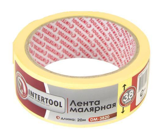 Лента малярная Intertool DM-3820 38 мм 20 м Желтый (10090570)