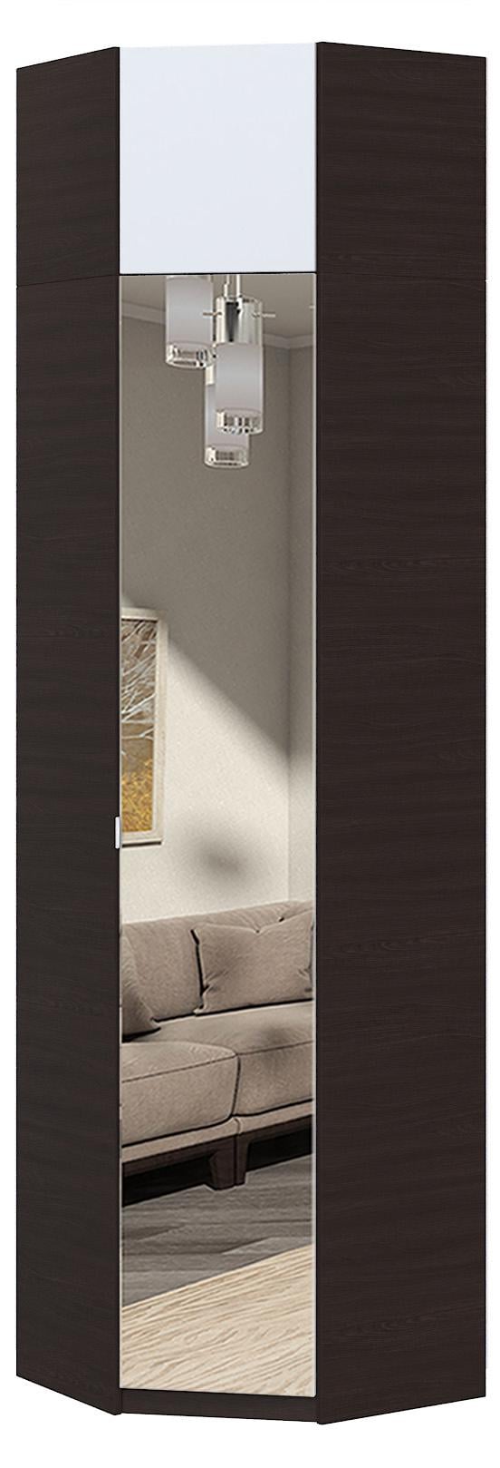 Шкаф угловой с зеркалом Мастер Форм Тетрис 620х376х2400 мм Венге магия/Белый (31914) - фото 1 Шкаф угловой с зеркалом Мастер Форм Тетрис 620х376х2400 мм Венге магия/Белый (31914) - фото 1