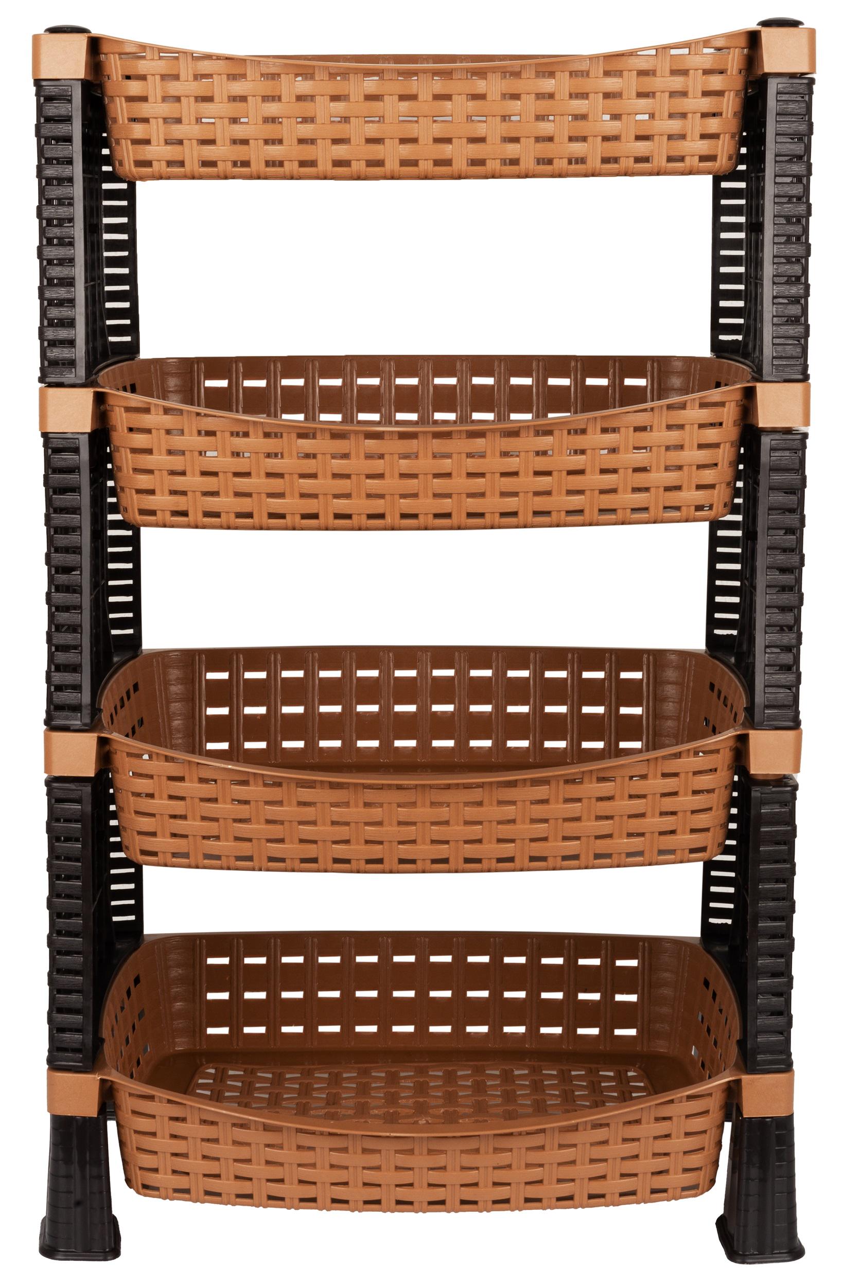 Етажерка Violet House прямокутна 66х29,5х41 см для овочів 4-х ярусна Кремовий (UG-0761)