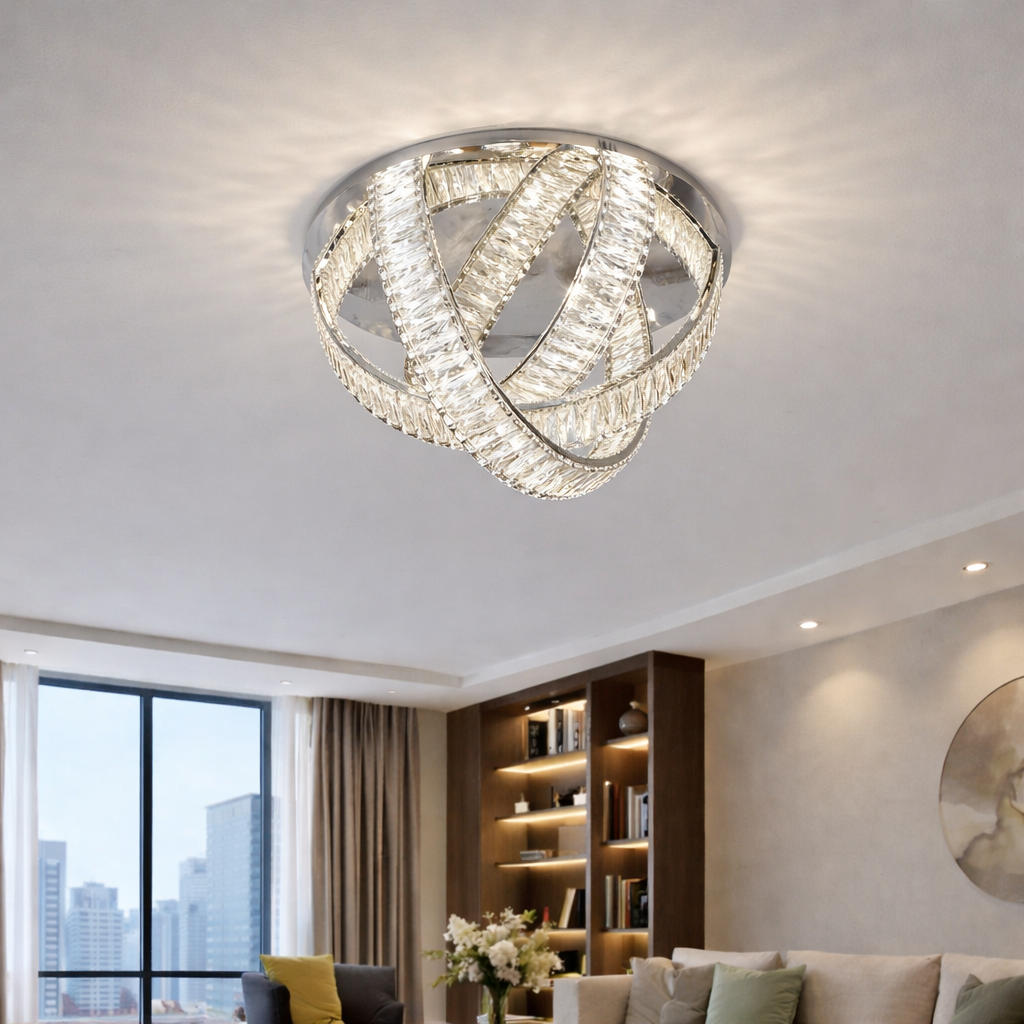 Люстра Luna Crystal LED 3 режима/регулировка яркости/пульт 56W (20107/600CH)