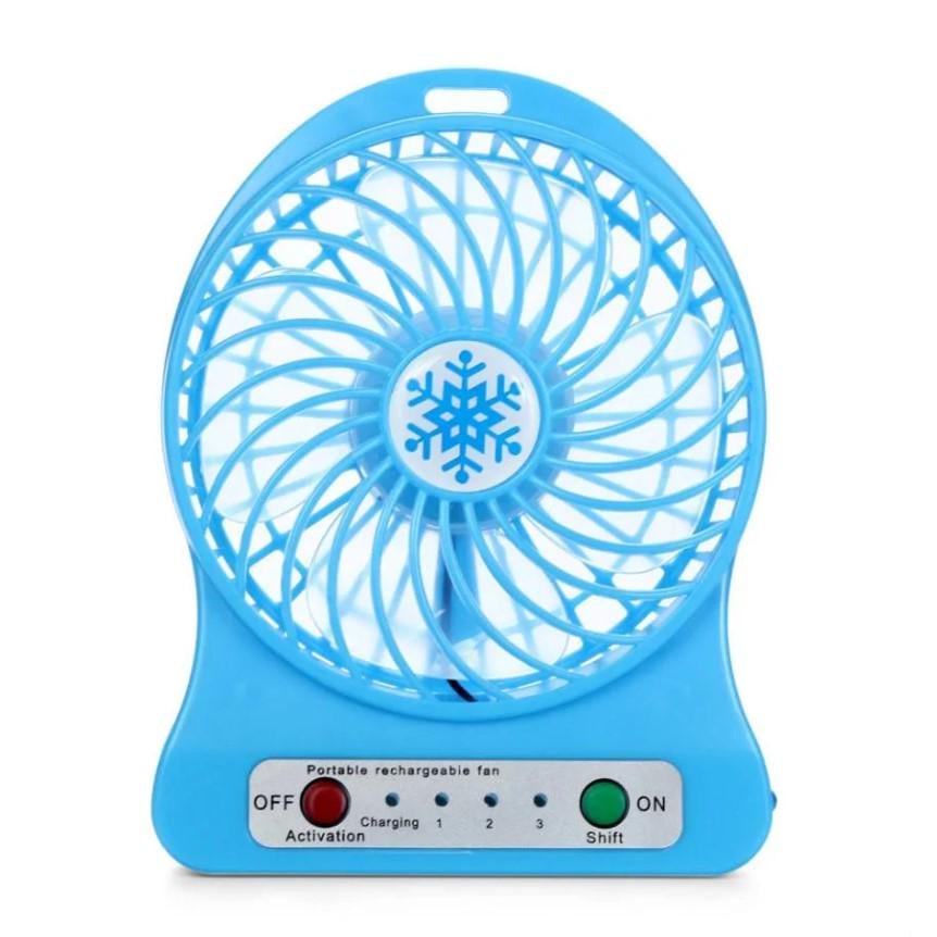 Вентилятор настольный Mini Fan USB на аккумуляторе 14х10х4 см Голубой (MX-3288-11318G)