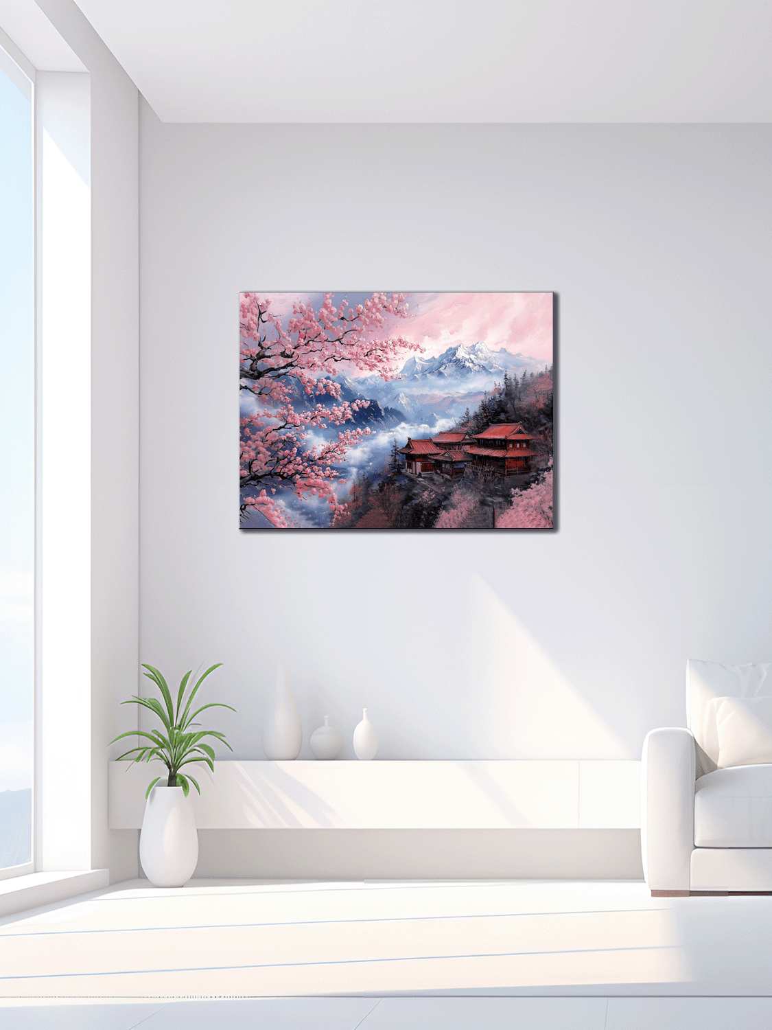 Картина на полотні МАКО дім серед сакур 50x70 см (MK10530_5070) - фото 4 Картина на полотні МАКО дім серед сакур 50x70 см (MK10530_5070) - фото 4