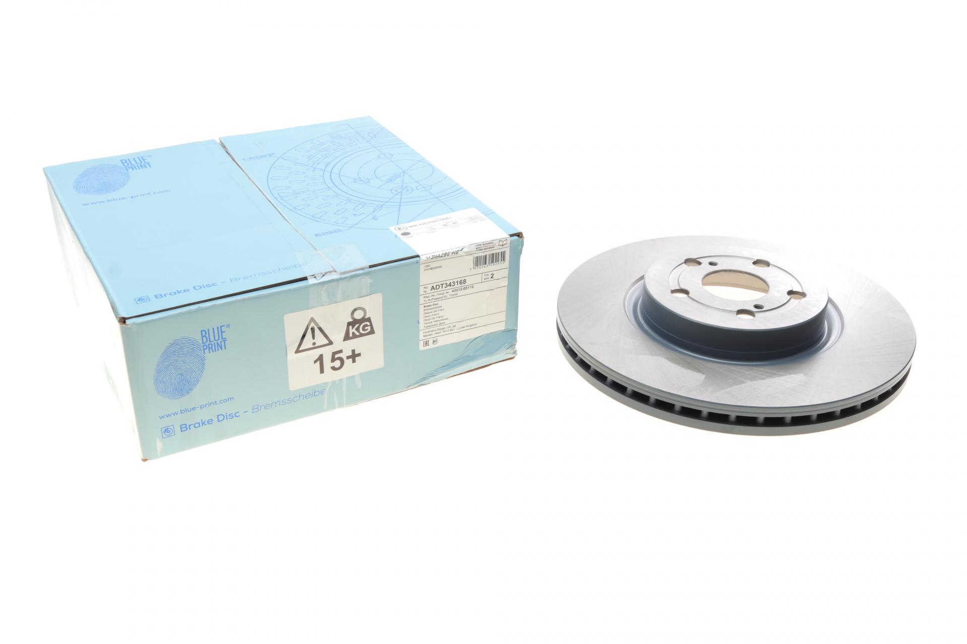 Диск тормозной передний BLUE PRINT для Toyota Avensis 03-08 с покрытием 295x26 мм (ADT343168)