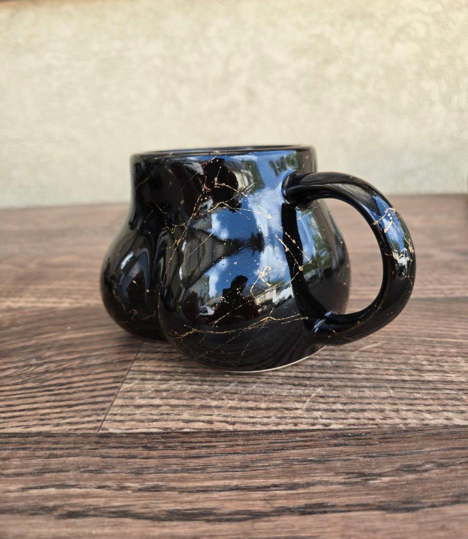 Бокал Сідниця глянець мармур 600 мл Чорний (26159770) - фото 2