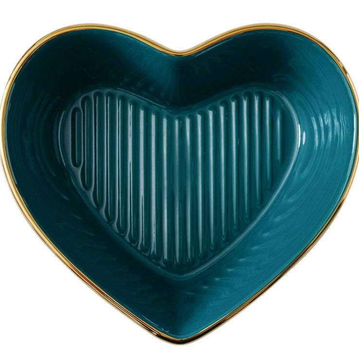 Салатник керамічний Серце 14811 6,2х17х20,2 см Зелений (4995139)
