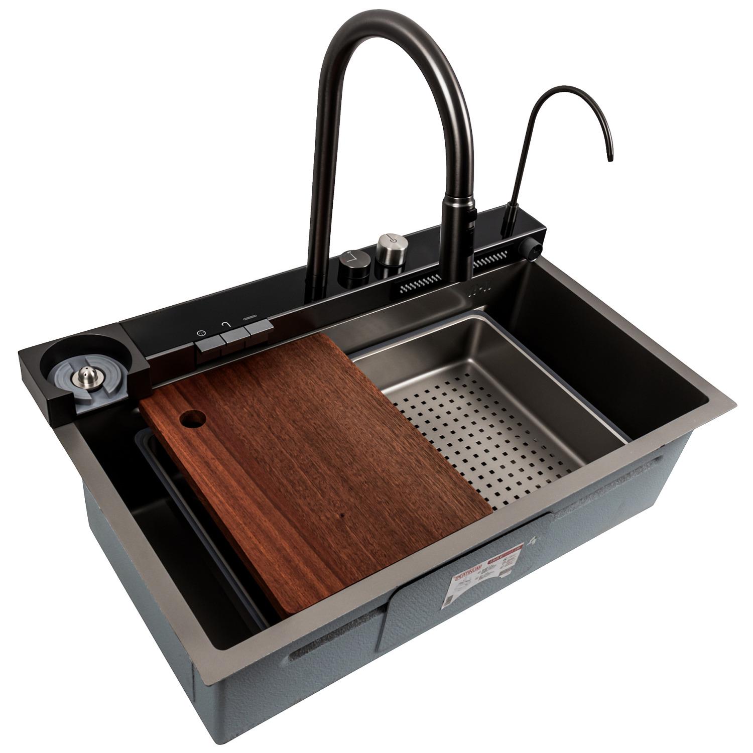 Мойка кухонная Platinum PLS-A41260 из нержавеющей стали прямоугольная 750x460 мм (227555)