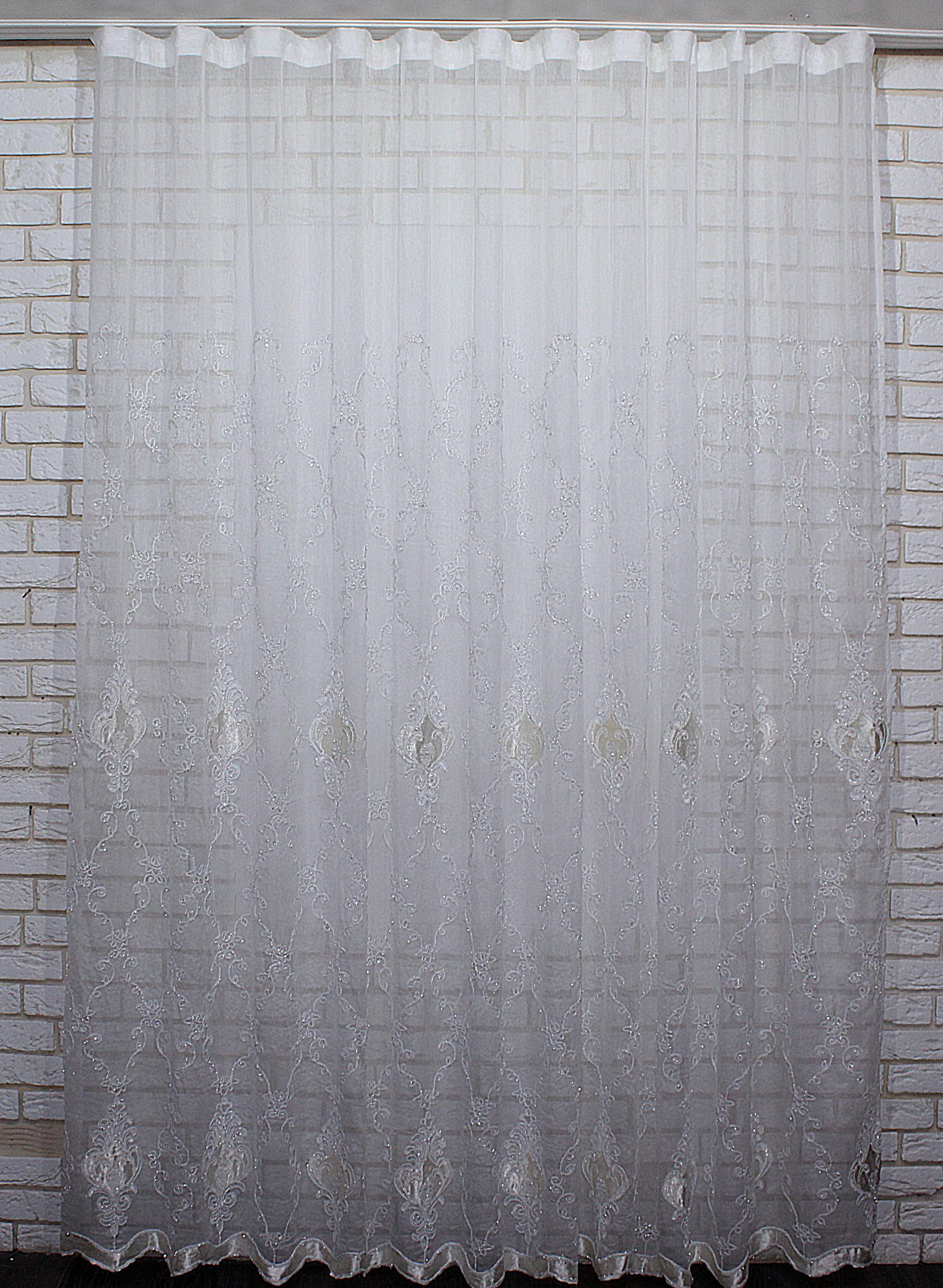 Тюль VR-Textil 851т батист с вышивкой 300х250 см Белый/Серебристый/Бежевый (40-580) Тюль VR-Textil 851т батист с вышивкой 300х250 см Белый/Серебристый/Бежевый (40-580)