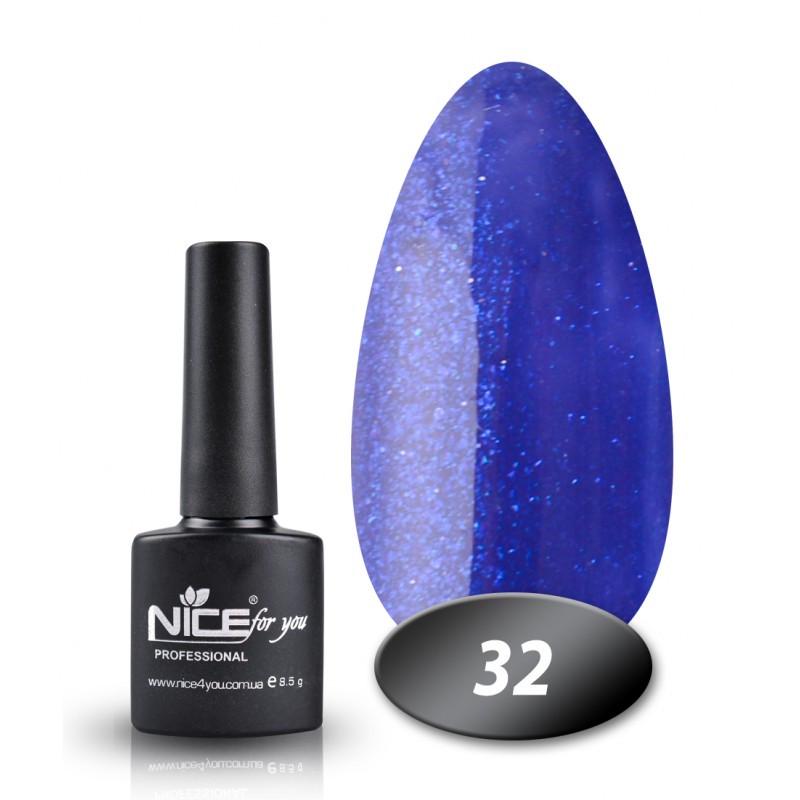Гель-лак Nice for you Основная палитра 8,5 г № 32 Искристо-синий Гель-лак Nice for you Основная палитра 8,5 г № 32 Искристо-синий
