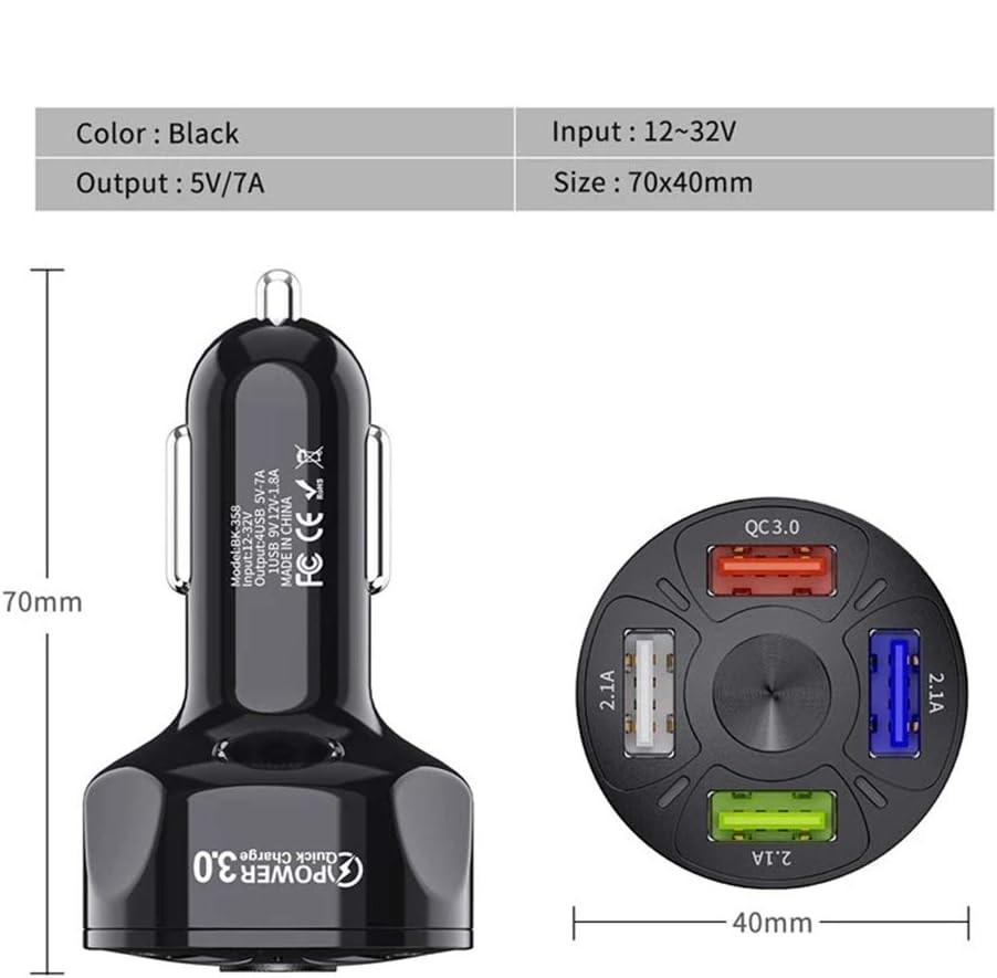 Зарядное устройство автомобильноеTRw 2USB 2Type-C PD20W QC 3.0 Black (HP050551) - фото 5