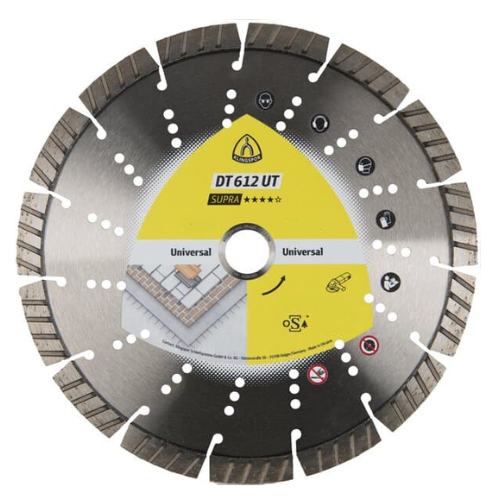 Алмазний круг відрізний Klingspor DT 612 UT Supra 9 сегментів турбо універсал 125х2,4х22,23 мм Алмазний круг відрізний Klingspor DT 612 UT Supra 9 сегментів турбо універсал 125х2,4х22,23 мм