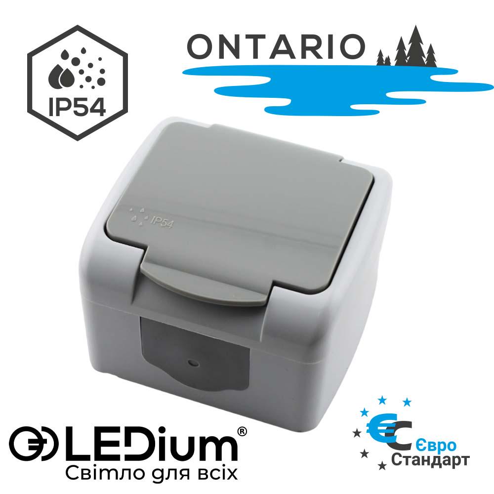 Розетка одномісна LEDium ONTARIO з заземленням IP54 (NR03) - фото 5 Розетка одномісна LEDium ONTARIO з заземленням IP54 (NR03) - фото 5