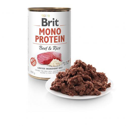 Корм влажный Brit Mono Protein Beef & Rice для собак с говядиной и рисом 400 г - фото 2