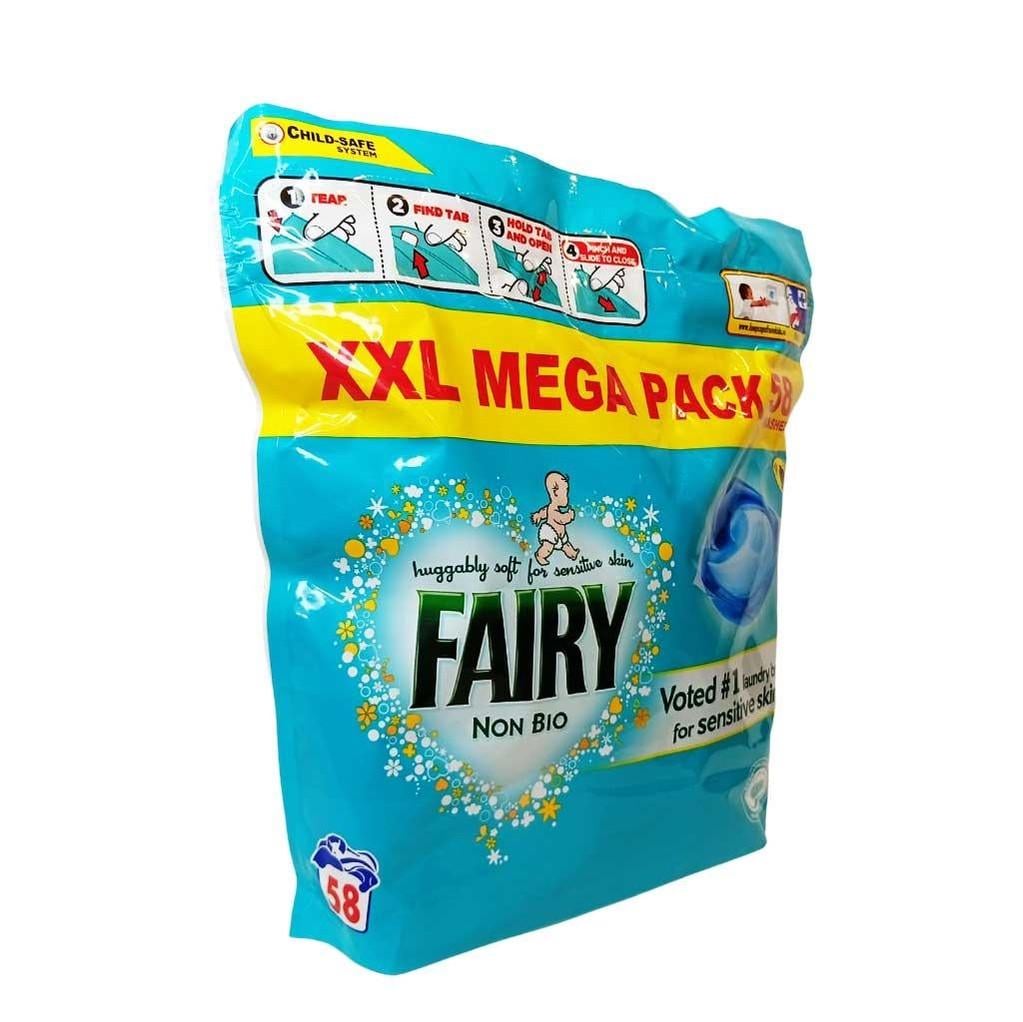 Капсулы для стирки детского белья Fairy Non-Bio для всех типов тканей 58 шт.
