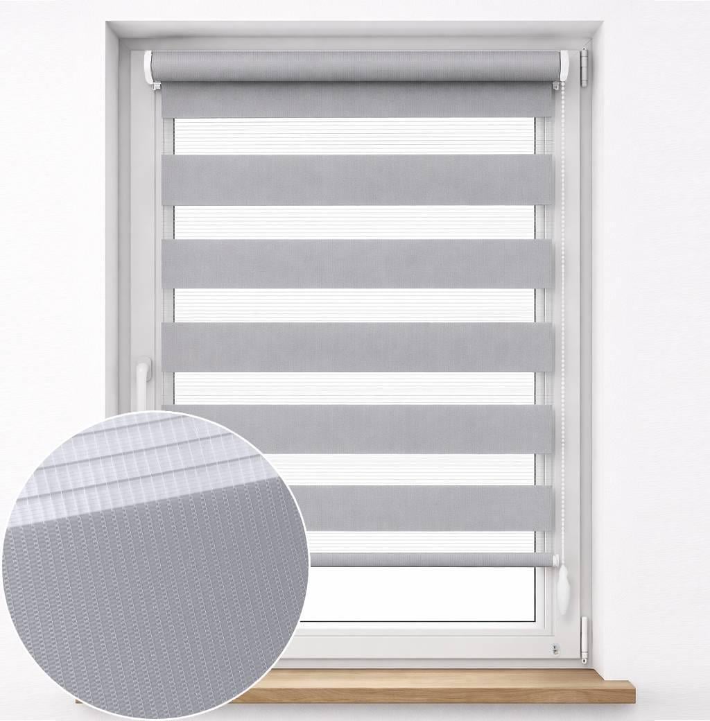 Ролета день-ночь E-ROLETA DN 211 с фиксацией под наклон 56х120 см Сірий (DN-211-56-120)