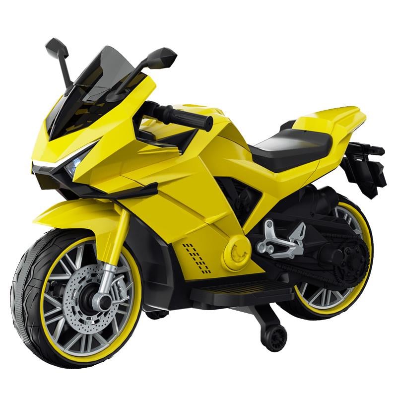 Электромотоцикл детский Lolly Kids LKT-218 с мягким сиденьем Желтый (9986)