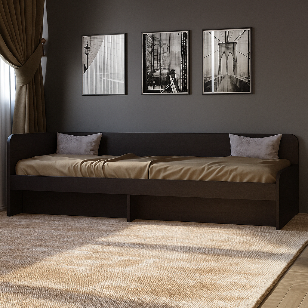 Кровать с ящиками Эверест 800 сплошной щит 80x190 см Венге темный (ЕВ20737.03) - фото 5 Кровать с ящиками Эверест 800 сплошной щит 80x190 см Венге темный (ЕВ20737.03) - фото 5