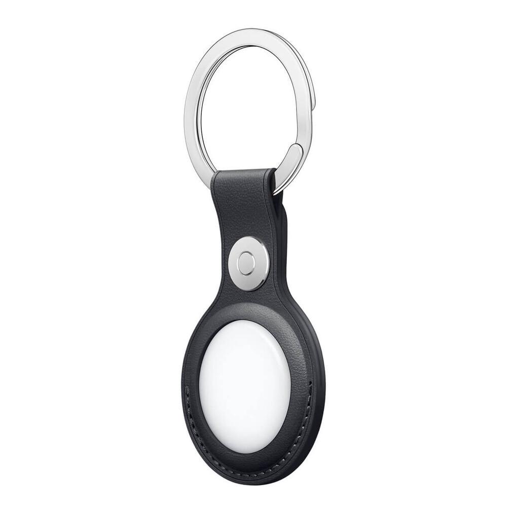 Кожаный брелок с кольцом Apple Leather Key Ring for AirTag, Black(HC) - фото 2