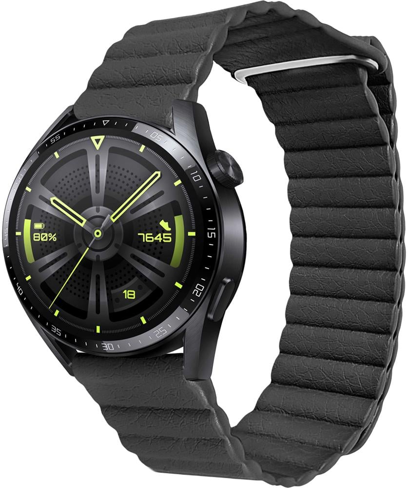 Ремешок кожаный Genis для Huawei Watch GT3 46 мм Black (26143-2B)