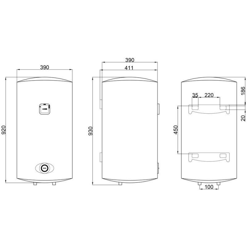 Водонагреватель электрический Thermo Alliance SLIM мокрый ТЭН 1,5 кВт 80 л (D80V15Q2) - фото 2