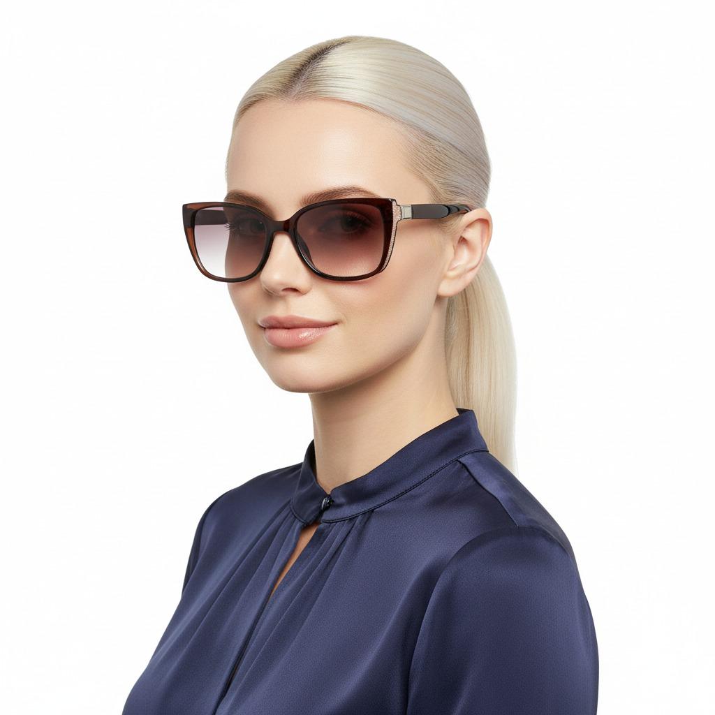 Очки женские для зрения в стильной оправе пластиковой С2 тон +1.25 Бордовый (8002)