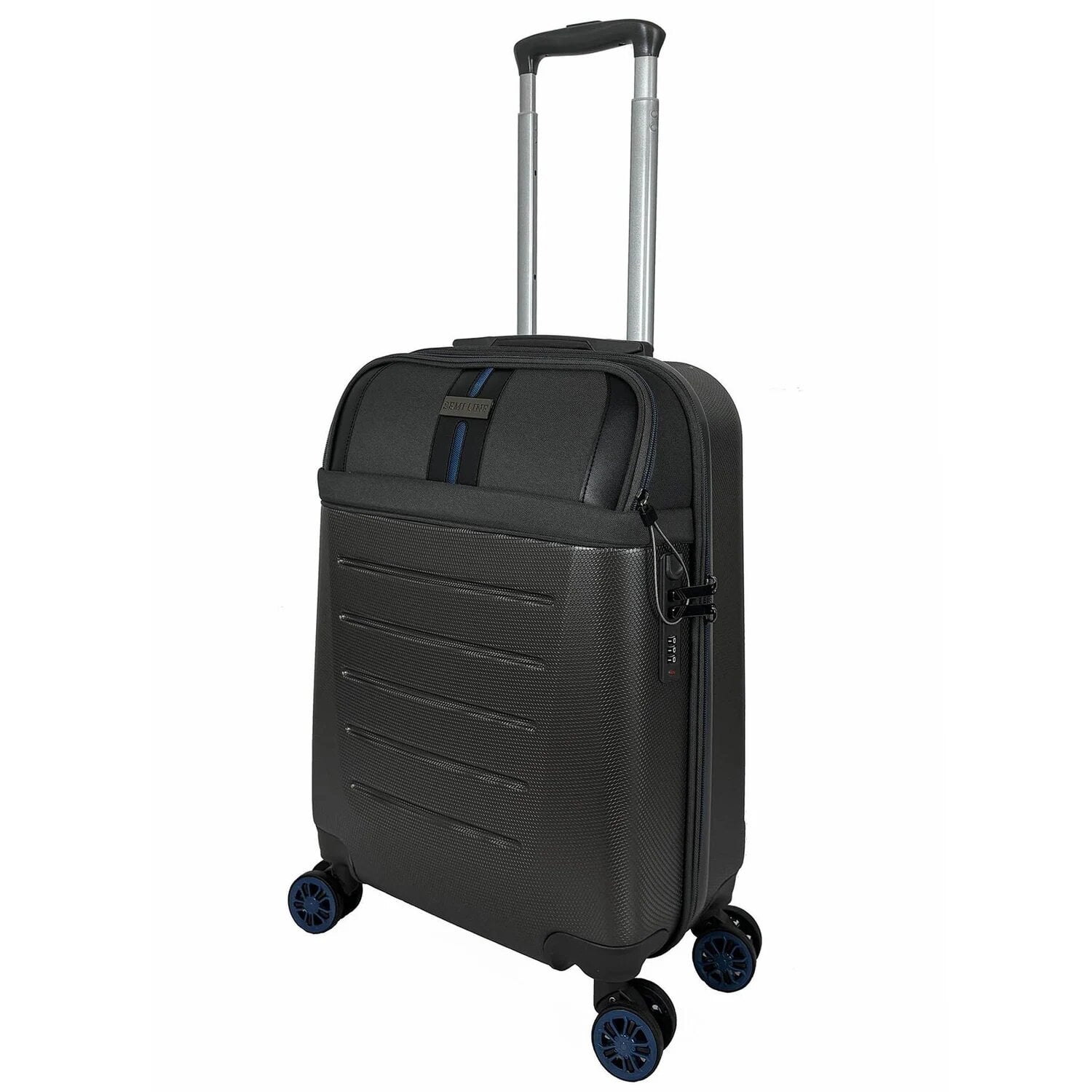 Чемодан Semi Line T5736-1 40 л ABS-пластик/из полиэстера Темно-коричневый с голубыми линиями (DAS303803)