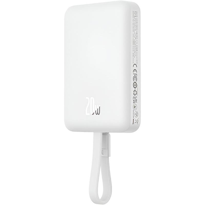 Повербанк BASEUS Magnetic Mini Wireless Fast Charge iP Edition 10000 mAh 20W with MagSafe Stellar White (P10022109223-00) - фото 5