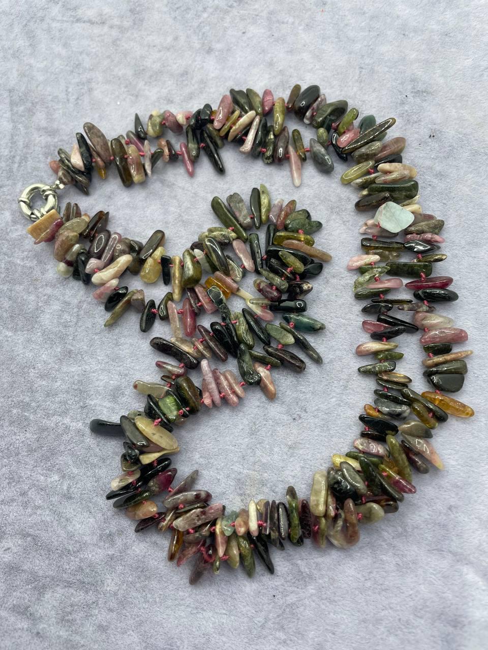 Бусы турмалин 50 см Разноцветный (370)