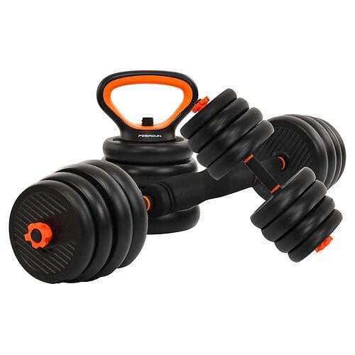 Набор трансформер гантели/гиря/штанга/упоры FED TA-4769 6 в 1 35 кг Черный (31492695)