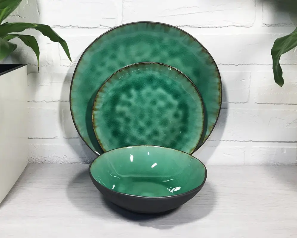 Тарілка Olens Зелена лагуна 27,5 см (101-1003CG) - фото 3 Тарілка Olens Зелена лагуна 27,5 см (101-1003CG) - фото 3