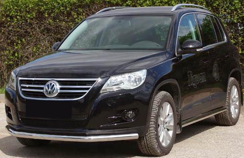 Передняя защита ST008 CAN для Volkswagen Tiguan 2007-2016 гг. нержавеющая сталь Хром