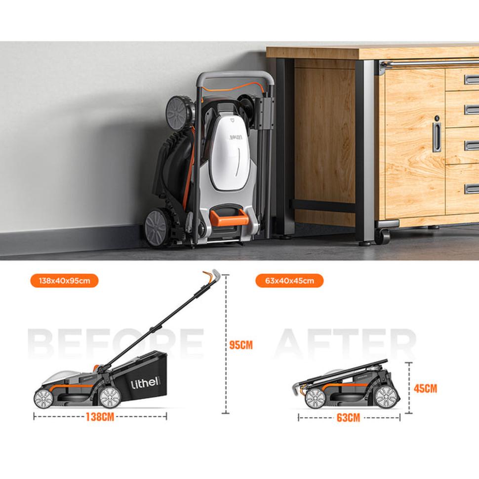 Газонокосилка аккумуляторная Litheli от повербанка 20000 мАч 138х40х95 см Черный (14-79-U20LM00-0U110) - фото 4 Газонокосилка аккумуляторная Litheli от повербанка 20000 мАч 138х40х95 см Черный (14-79-U20LM00-0U110) - фото 4