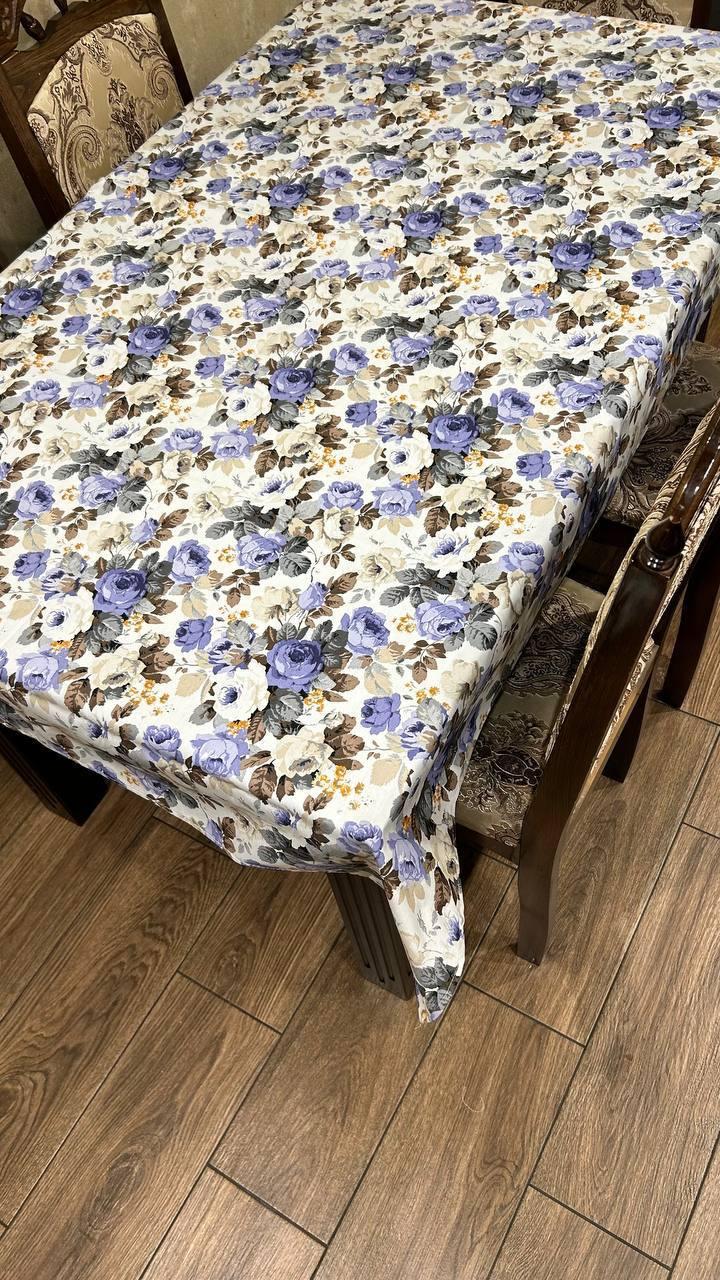 Скатерть влагоотталкивающая Узор цветы хлопковая с пропиткой 180x220 см (0506-2)