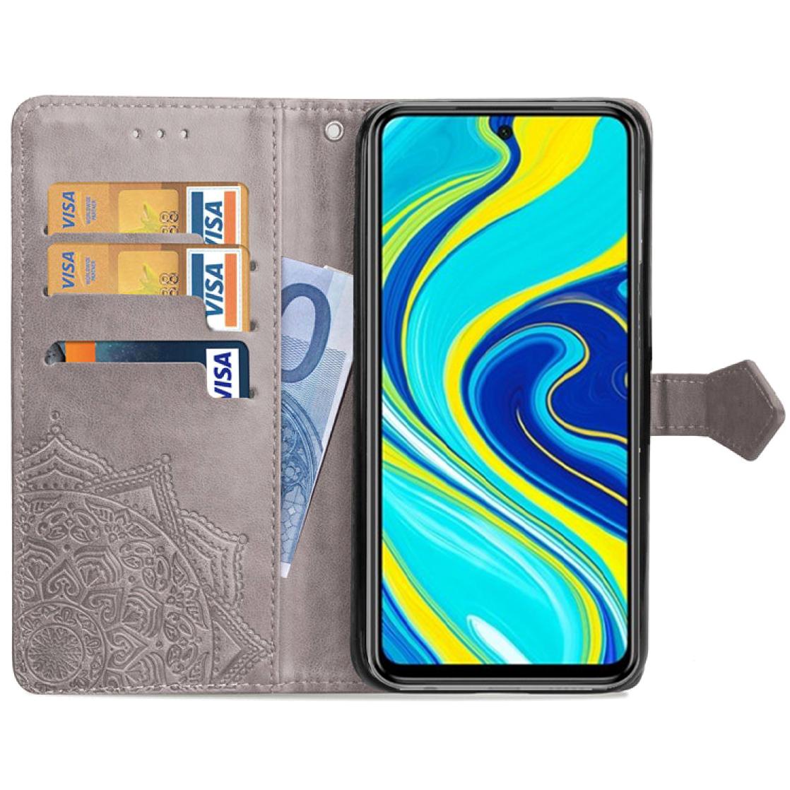 Кожаный чехол (книжка) Art Case с визитницей для Xiaomi Redmi Note 9s/Note 9 Pro/Note 9 Pro Max Серый - фото 2