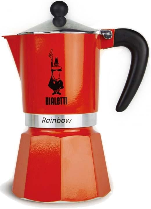 Гейзерна кавоварка Bialetti Rainbow алюмінієва 135 мл Червоний (4962)