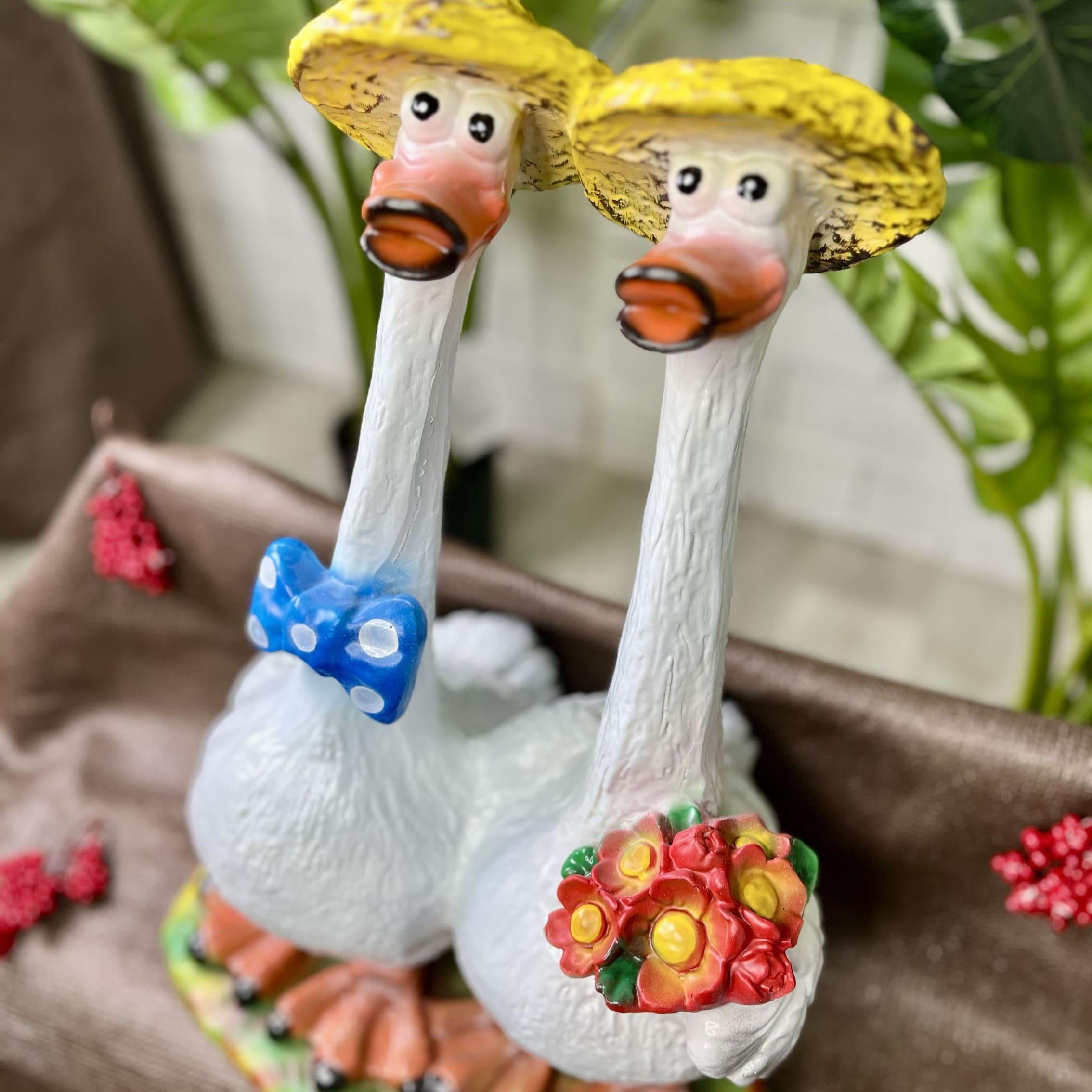 Садовая фигура Гусы и цветы (3958)