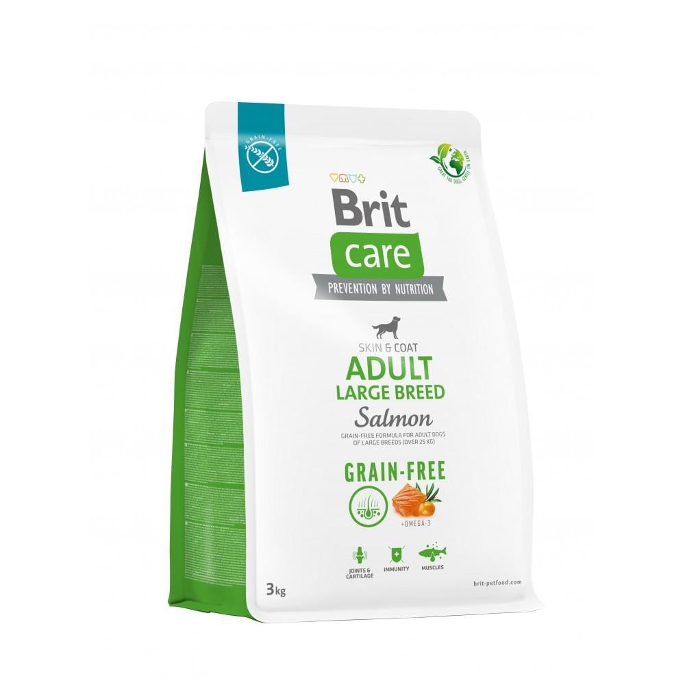 Корм для собак сухой Brit CARE Dog Grain-free Adult Large Breed больших беззерновых пород с лососем 3 кг (8595602558902)
