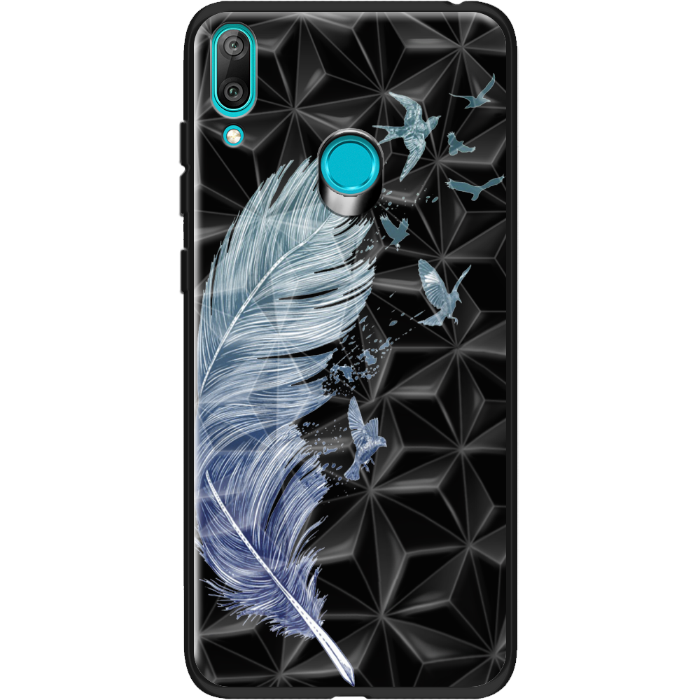 Чехол Boxface Huawei Y7 2019 Feather Черный силикон с призмой (36044-cc38-37853) - фото 1