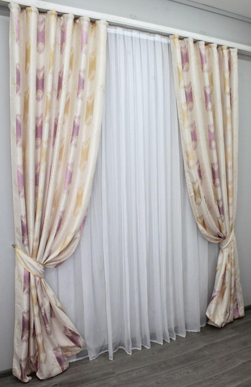 Комплект штор Токио лен 1,5х2,7 м 2 шт. Бежевый Комплект штор Токио лен 1,5х2,7 м 2 шт. Бежевый