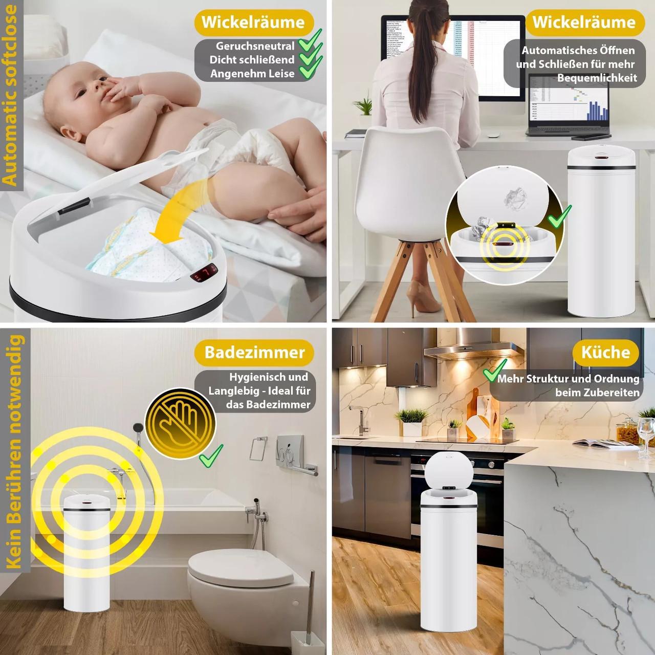 Мусорное ведро с автоматическим датчиком KESSER из нержавеющей стали 30 л White - фото 9 Мусорное ведро с автоматическим датчиком KESSER из нержавеющей стали 30 л White - фото 9