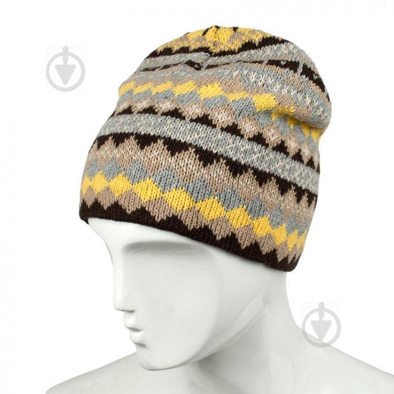Шапка бини Beaniqe Hoverla One Size Желтый/Серый/Черный (21010)