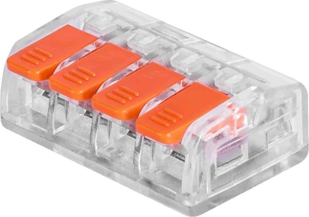 Клемма соединительная E.NEXT e.lc.pro.tr.pl.4 0,08-4 мм2 32А 1-3 одинарная 24х25х12 мм Оранжевый (p0660107)